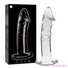 NEBULA SERIES BY IBIZA - MODEL 19 DILDO BOROSILICATE GLASS CLEAR 18.5 CM -O- 4 CM