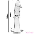 NEBULA SERIES BY IBIZA - MODEL 19 DILDO BOROSILICATE GLASS CLEAR 18.5 CM -O- 4 CM