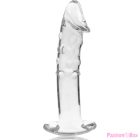 NEBULA SERIES BY IBIZA - MODEL 19 DILDO BOROSILICATE GLASS CLEAR 18.5 CM -O- 4 CM