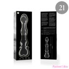 NEBULA SERIES BY IBIZA - MODEL 21 DILDO BOROSILICATE GLASS CLEAR 20.5 CM -O- 3.5 CM