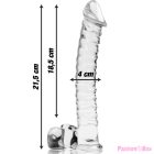NEBULA SERIES BY IBIZA - MODEL 23 DILDO BOROSILICATE GLASS CLEAR 21.5 CM -O- 4 CM