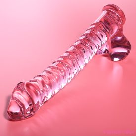   NEBULA SERIES BY IBIZA - MODEL 23 DILDO BOROSILICATE GLASS PINK 21.5 CM -O- 4 CM