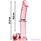 NEBULA SERIES BY IBIZA - MODEL 23 DILDO BOROSILICATE GLASS PINK 21.5 CM -O- 4 CM