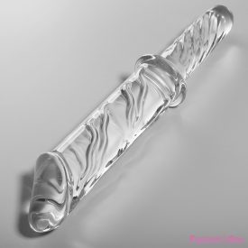   NEBULA SERIES BY IBIZA - MODEL 24 DILDO BOROSILICATE GLASS CLEAR 28.5 CM -O- 5 CM