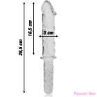 NEBULA SERIES BY IBIZA - MODEL 24 DILDO BOROSILICATE GLASS CLEAR 28.5 CM -O- 5 CM