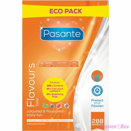 PASANTE - CONDOMS ECO PACK FLAVORS BAG 288 UNITS