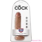 KING COCK - REALISTIC PENIS WITH BALLS 13.2 CM CARAMEL