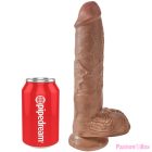 KING COCK - REALISTIC PENIS WITH BALLS 19.8 CM CARAMEL