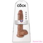 KING COCK - REALISTIC PENIS WITH BALLS 19.8 CM CARAMEL