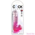 KING COCK - CLEAR REALISTIC PENIS WITH BALLS 13.5 CM PINK
