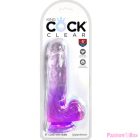 KING COCK - CLEAR REALISTIC PENIS WITH BALLS 13.5 CM PURPLE