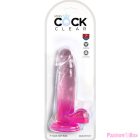 KING COCK - CLEAR REALISTIC PENIS WITH BALLS 15.2 CM PINK