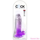 KING COCK - CLEAR REALISTIC PENIS WITH BALLS 15.2 CM PURPLE