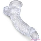 KING COCK - CLEAR REALISTIC CURVED PENIS WITH BALLS 16.5 CM TRANSPARENT