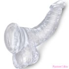 KING COCK - CLEAR REALISTIC CURVED PENIS WITH BALLS 16.5 CM TRANSPARENT