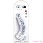 KING COCK - CLEAR REALISTIC CURVED PENIS WITH BALLS 16.5 CM TRANSPARENT