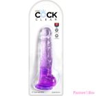 KING COCK - CLEAR REALISTIC PENIS WITH BALLS 16.5 CM PURPLE