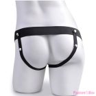 FETISH FANTASY SERIES - ADJUSTABLE HARNESS REMOTE CONTROL REALISTIC PENIS WITH RECHARGEABLE TESTICLES AND VIBRATOR 15 CM