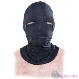 FETISH FANTASY SERIES - HOOD WITH ZIPPERS BLACK