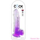 KING COCK - CLEAR DILDO WITH TESTICLES 20.3 CM PURPLE