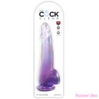 KING COCK - CLEAR DILDO WITH TESTICLES 19 CM PURPLE