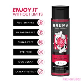 BRUMA - PREMIUM MASSAGE HOT OIL STRAWBERRY 3 IN 1 - 100 ML