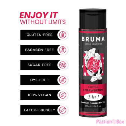 BRUMA - PREMIUM MASSAGE HOT OIL STRAWBERRY 3 IN 1 - 100 ML