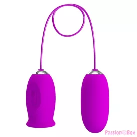 PRETTY LOVE - DAISY DUAL EGG RECHARGEABLE VIBRATOR PURPLE