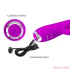 PRETTY LOVE - GLORIA RECHARGEABLE RABBIT VIBRATOR-WATERPROOF PURPLE