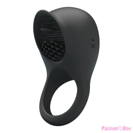 PRETTY LOVE - VIBRATING PENIS RING WITH BLACK TONGUE
