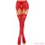 LEG AVENUE - LACE THIGH HIGHS & GARTERBELT RED