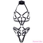 LEG AVENUE - PATENT LEATHER BODY HARNESS BLACK M