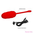 PRETTY LOVE - VIBRATING EGG WITH RED RECHARGEABLE MARINE TEXTURE