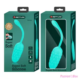   PRETTY LOVE - VIBRATING EGG WITH AQUA GREEN RECHARGEABLE MARINE TEXTURE