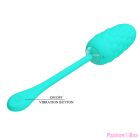 PRETTY LOVE - VIBRATING EGG WITH AQUA GREEN RECHARGEABLE MARINE TEXTURE