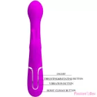 PRETTY LOVE - DEJON RABBIT VIBRATOR 3 IN 1 MULTIFUNCTION VIOLET