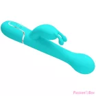PRETTY LOVE - DEJON RABBIT VIBRATOR 3 IN 1 MULTIFUNCTION AQUA GREEN