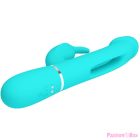 PRETTY LOVE - KAMPAS RABBIT 3 IN 1 MULTIFUNCTION VIBRATOR WITH TONGUE AQUA GREEN