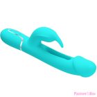 PRETTY LOVE - KAMPAS RABBIT 3 IN 1 MULTIFUNCTION VIBRATOR WITH TONGUE AQUA GREEN