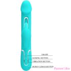 PRETTY LOVE - KAMPAS RABBIT 3 IN 1 MULTIFUNCTION VIBRATOR WITH TONGUE AQUA GREEN