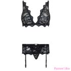 LIVCO CORSETTI FASHION - BELITA LC 90231 BRA + PANTY + GARTER BELT BLACK L/XL