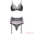 LIVCO CORSETTI FASHION - SNEHANA LC 90443 BRA + GARTER BELT + PANTY BLACK L/XL