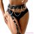 SUBBLIME - BELT AND GARTER HARNESS WITH RINGS AND CHAINDETAIL ONE SIZE