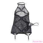 SUBLLIME - TRANSPARENT HALTER NECK DRESS BLACK L/XL