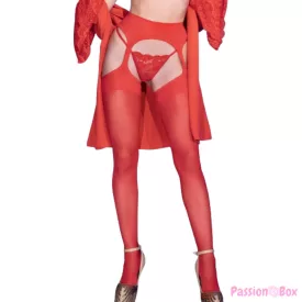 CHILIROSE - CR 4312 GARTER STOCKINGS RED S/M