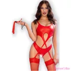 CHILIROSE - CR 4625 SET FOUR PIECES CROTCHLESS RED M