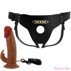 PRETTY LOVE - MARION HARNESS UNIVERSAL BRIEFS WITH VIBRATION DILDO 19 CM BROWN