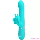 PRETTY LOVE - MULTIFUNCTION RABBIT VIBRATOR 4 IN 1 BUTTERFLY AQUA GREEN