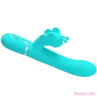 PRETTY LOVE - MULTIFUNCTION RABBIT VIBRATOR 4 IN 1 BUTTERFLY AQUA GREEN