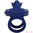 PRETTY LOVE - JAMELE DOUBLE RING WITH VIBRATION & BUTTERFLY STIMULATOR BLUE